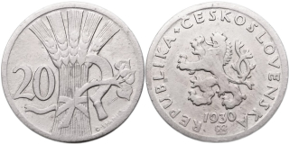 ČSR 1918 - 1939, 20 Haléř 1930