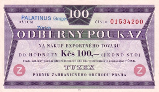 Československo, 100 Kčs odběrný poukaz bez datumu (1973)
