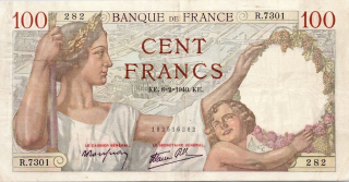 Francie, 100 Francs 1940