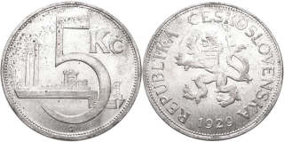 ČSR 1918 - 1939, 5 Koruna 1929