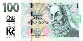 Česká republika, 100 Korun 2018 s přítiskem 1919 - 2019