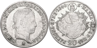 Ferdinand V. 1835 - 1848, 20 Krejcar 1848 B