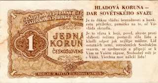 Československo 1953, 1 Kčs 1953, "hladová koruna"