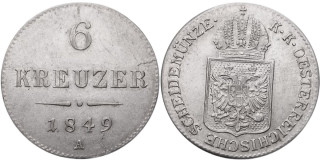 František Josef I. 1848 - 1918, 6 Krejcar 1849 A