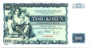 Československo 1919 - 1939, 1000 Korun 1934, SPECIMEN