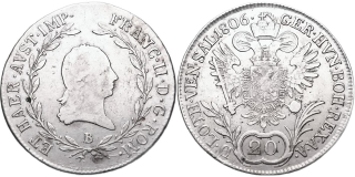 František II. 1792 - 1835, 20 Krejcar 1806 B