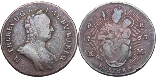 Marie Terezie 1740 - 1780, Poltura 1763 PH-KM