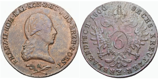 František II. 1792 - 1835, 6 Krejcar 1800 A