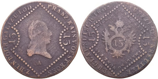 František II. 1792 - 1835, 15 Krejcar 1807 A