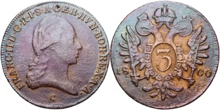 František II. 1792 - 1835, 3 Krejcar 1800 C