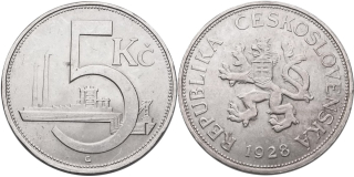 ČSR 1918 - 1939, 5 Koruna 1928