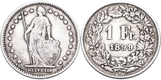 Švýcarsko, 1 Frank 1899 B