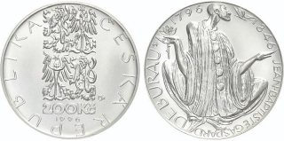 Česká republika, 200 Kč 1996, běžná kvalita, Jean-Baptiste Garprda Debureaua