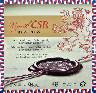 Česká republika, Sada oběžných mincí 2018, Vznik ČSR