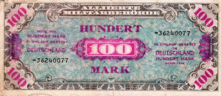 Německo, vojenské peníze, 100 Marek 1944 (ruský tisk)