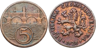 ČSR 1918 - 1939, 5 Haléř 1928
