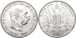 František Josef I. 1848 - 1918, 2 Koruna 1913