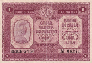 Itálie, 1 Lira, 1918
