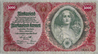 Rakousko, 5 000 Kronen 1922