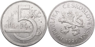 ČSR 1918 - 1939, 5 Koruna 1929