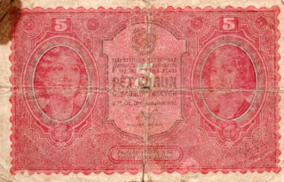 Československo 1918 - 1939, 5 Koruna 1919