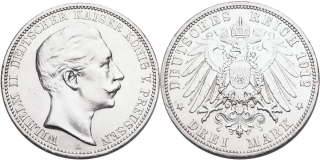 Německo, Wilhelm II. 1888 - 1918, 3 Marka 1912 A